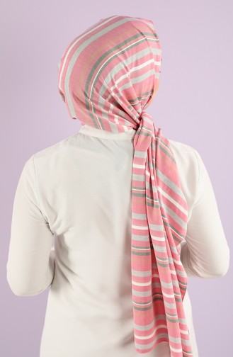 Striped Cotton Shawl 4905-01 Candypink Light Gray 4905-01