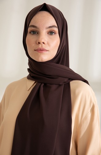 Pure Scarfs Plain Medina Silk Scarf 1mi1-10 Dark Coffee 1Mİ1-10