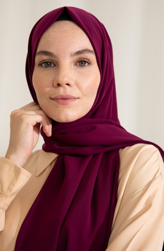 Pure Scarfs Plain Medina Silk Scarf 1mi1-22 Damson 1Mİ1-22