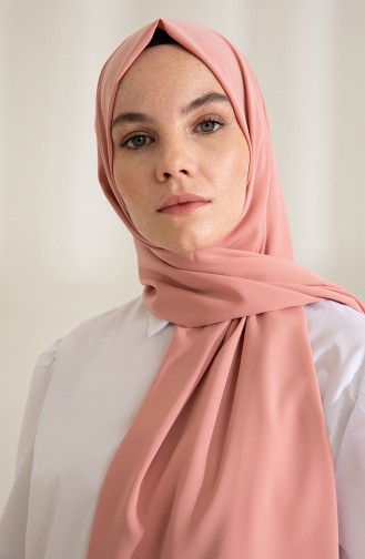Pure Scarfs Düz Medine İpeği Şal 1Mİ1-23 Somon