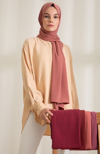 Pure Scarfs Plain Medina Silk Scarf 1mi1-25 Pink 1Mİ1-25