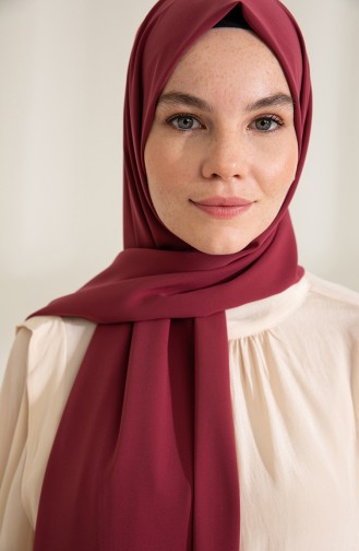 Pure Scarfs Plain Medina Silk Scarf 1mi1-27 Dark Rose-dried 1Mİ1-27