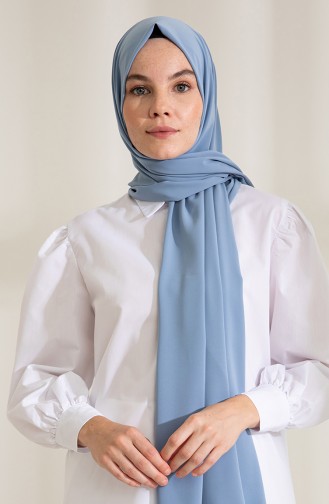 Pure Scarfs Plain Medina Silk Scarf 1mi1-38 Baby Blue 1Mİ1-38