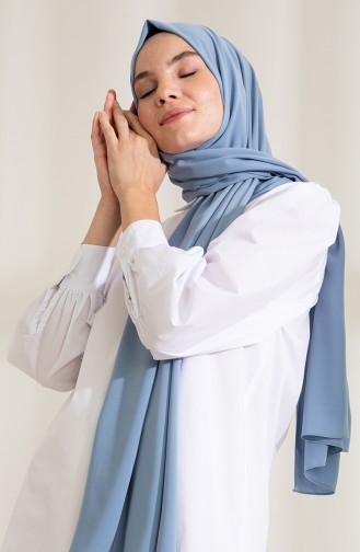 Pure Scarfs Plain Medina Silk Scarf 1mi1-38 Baby Blue 1Mİ1-38