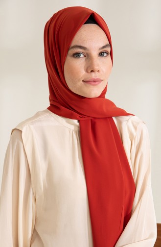 Pure Scarfs Düz Medine İpeği Şal 1Mİ1-46 Kiremit