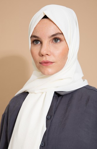 Pure Scarfs Plain Silk Jazz Shawl İpj1-13 Ivory 1-13