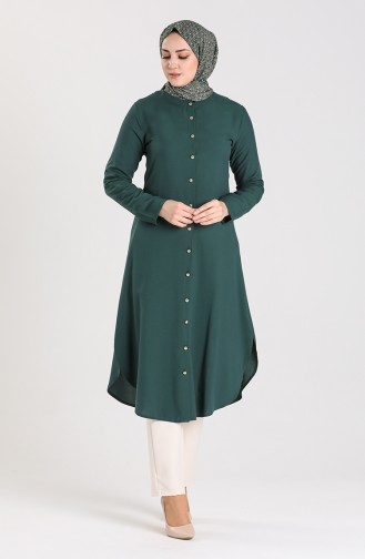 Buttoned Tunic 1003-01 Emerald Green 1003-01