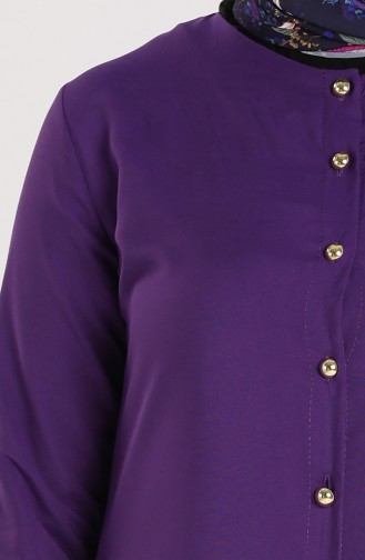 Düğmeli Tunik 1003-03 Mor