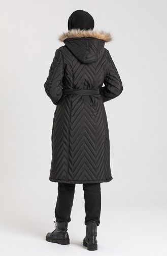 Arched quilted Coat 0141-01 Black 0141-01
