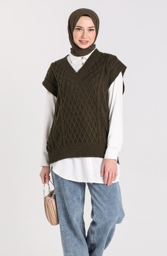 Knitwear V-neck Sweater 4267-01 Khaki 4267-01