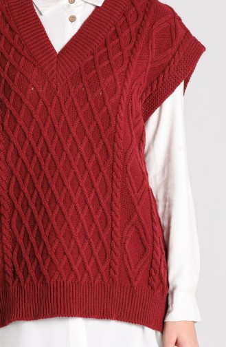 Knitwear V-neck Sweater 4267-03 Claret Red 4267-03