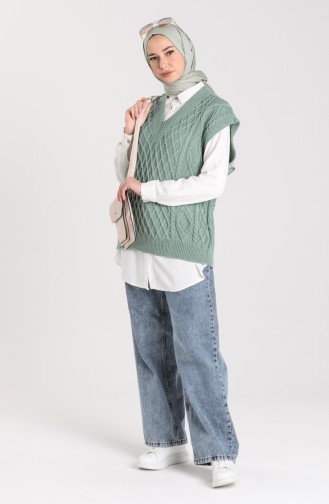Knitwear V-neck Sweater 4267-05 Sea Green 4267-05