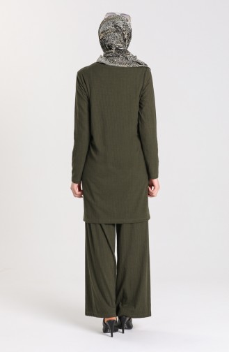 Ribbed Tunic Trousers Double Suit 2902-03 Dark Green 2902-03