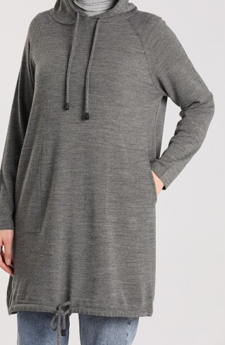 Hooded Knitwear Tunic 4224-06 Anthracite 4224-06