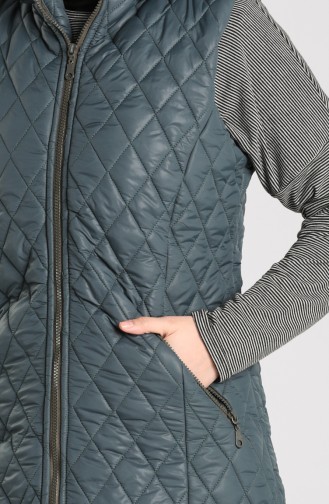 Zipper quilted Vest 1053c-04 Emerald Green 1053C-04