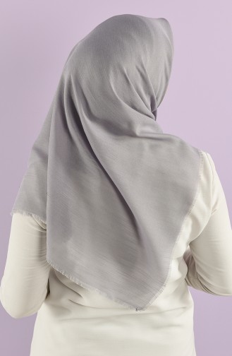 Düz Flamlı Pamuk Eşarp 90681-06 Gri
