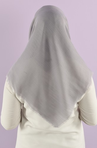 Düz Flamlı Pamuk Eşarp 90681-06 Gri