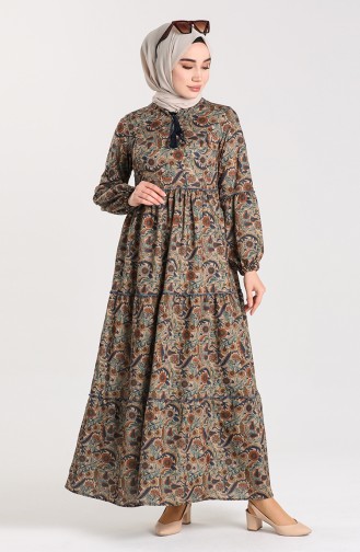 Mustard Hijab Dress 8149-06