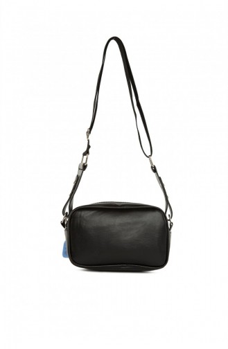 Bagmori Çift Cepli Mini Oval Çanta M000005387 Siyah