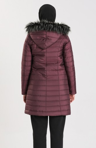 Hooded quilted Coat 7070a-01 Plum 7070A-01