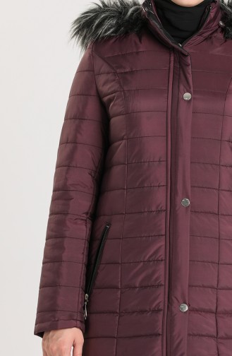 Hooded quilted Coat 7070a-01 Plum 7070A-01