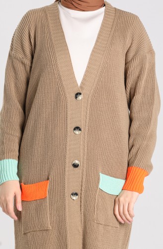Buttoned Knitwear Sweater 0103-01 Camel 0103-01