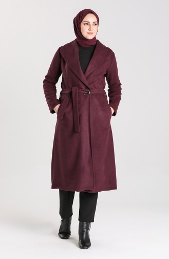 Side Tie Stamp Coat 6040-06 Damson 6040-06