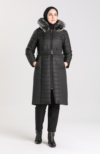 Arched quilted Coat 0912-04 Black 0912-04