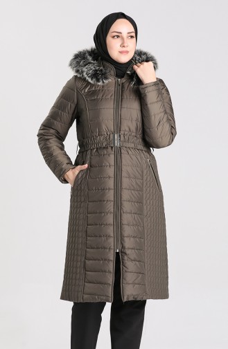 Arched quilted Coat 0912-06 Khaki 0912-06