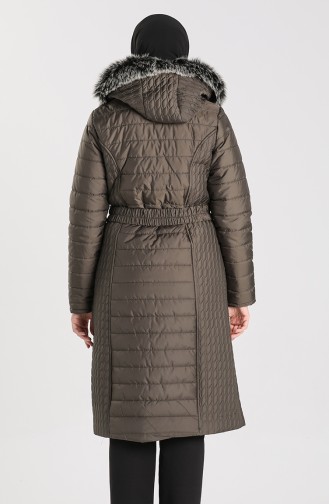 Arched quilted Coat 0912-06 Khaki 0912-06