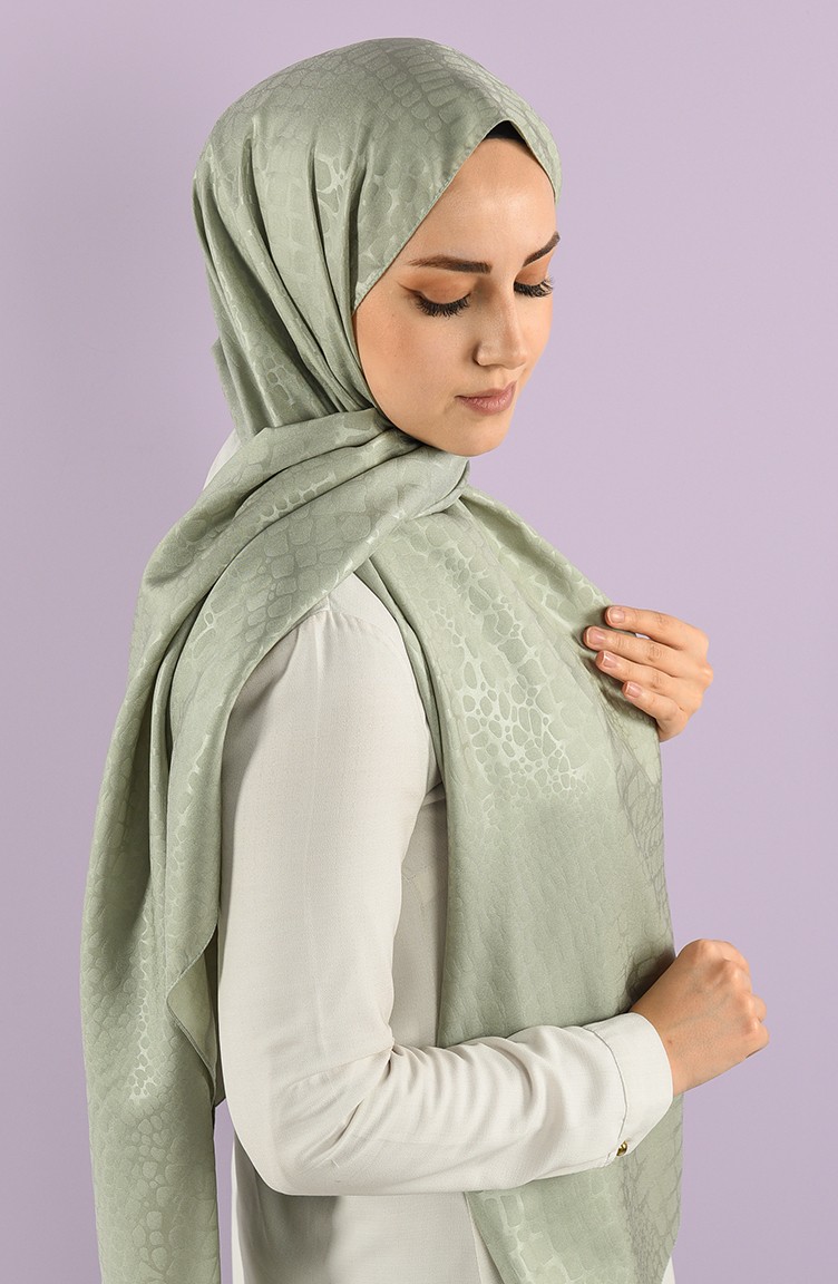 Düz Twill Jakar Şal 15246-11 Çağla Yeşili