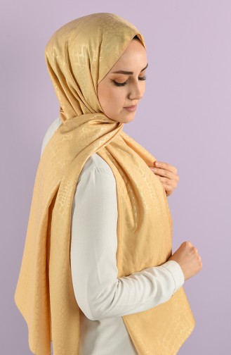 Düz Twill Jakar Şal 15246-14 Gold