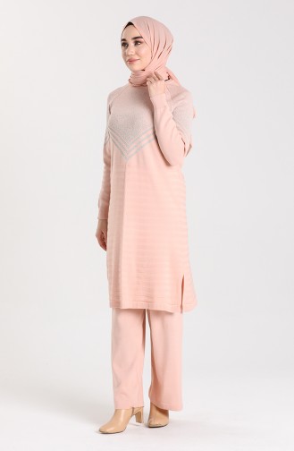 Knitwear Tunic Trousers Double Suit 12208-03 Powder 12208-03