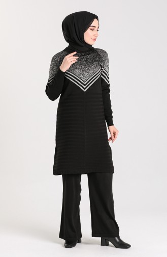 Knitwear Tunic Trousers Double Suit 12208-05 Black 12208-05