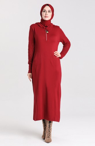 فستان أحمر كلاريت 2343-04