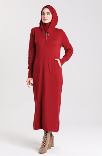 Claret red İslamitische Jurk 2343-04