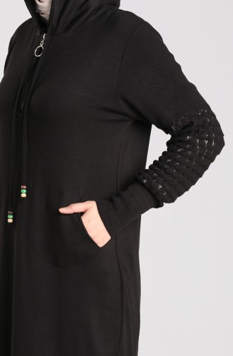 Schwarz Hijab Kleider 2343-06