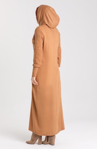 Milchkaffee Hijab Kleider 2343-08