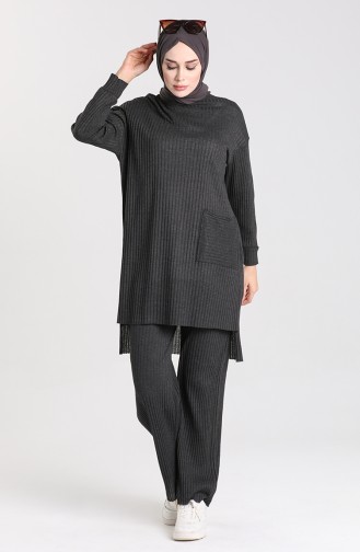 Asymmetrical Pocket Tunic Trousers Double Suit 7731-04 Anthracite 7731-04