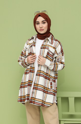 Tobacco Brown Overhemdblouse 5033B-01