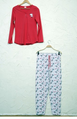 Vienetta Pamuk Pijama Takım 50870111 Kırmızı