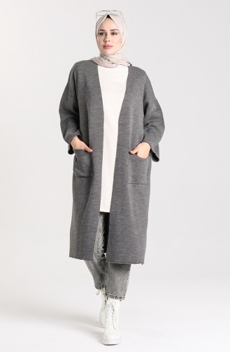 Rauchgrau Strickjacke 4100-11