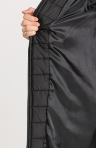 Furry quilted Coat 0911-01 Black 0911-01