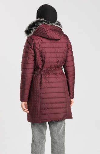 Furry quilted Coat 0911-02 Damson 0911-02