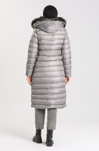 Fur Puffer Coat 4014-03 Gray 4014-03