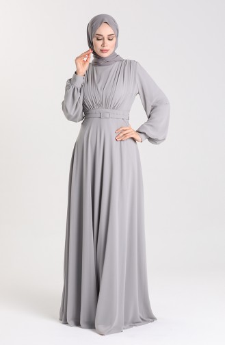 Grau Hijab-Abendkleider 5422-03