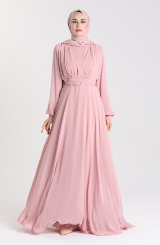 Belted Evening Dress 5422-07 Dried Rose 5422-07