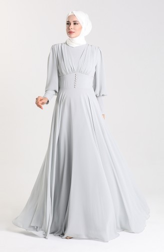 Grau Hijab-Abendkleider 5381-02