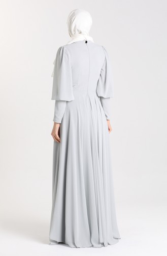 Grau Hijab-Abendkleider 5381-02