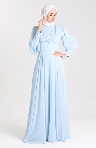 Babyblau Hijab-Abendkleider 5381-05